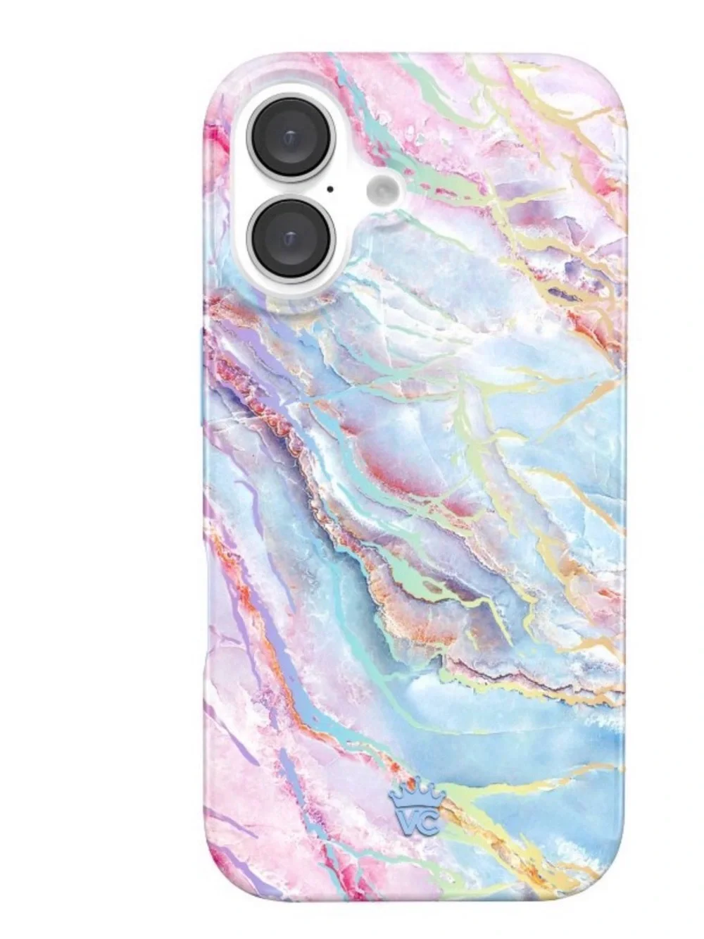 Velvet Caviar Iridescent Marble iPhone Case - Blue, Silver